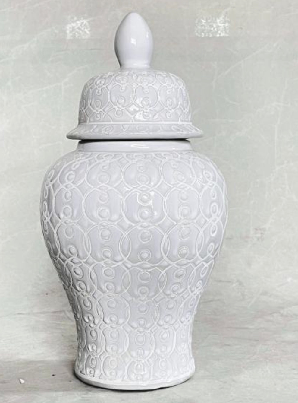 46 cm Longbeach White Hampton Jar - Decorative