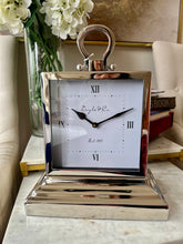 Load image into Gallery viewer, Symphonia Large Silver Square Table Clock - Decorative
