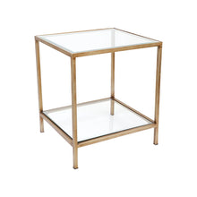 Load image into Gallery viewer, Sabrina Clear Glass Gold Side Table
