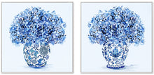 Load image into Gallery viewer, Hamptons Blue Floral with Jar set of 2 Wall Art/Canvas
