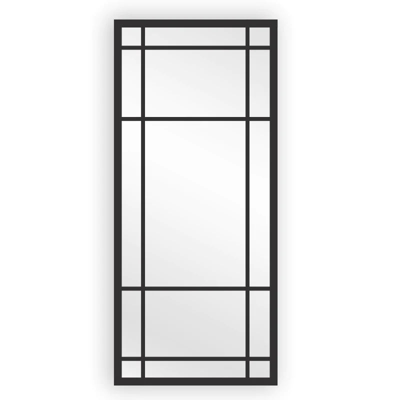 Window Black Rectangular Hampton Mirror 80x180 cm