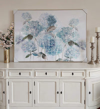Load image into Gallery viewer, Blue White Hydrangea Hampton Canvas Wall Art 140 cm
