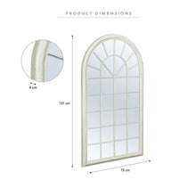 Load image into Gallery viewer, Isabella Arch Antique White Window Hamptons Iron Indoor Outdoor Mirror - SML
