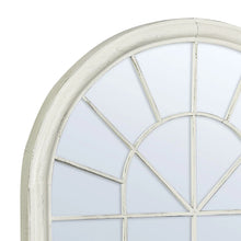 Load image into Gallery viewer, Isabella Arch Antique White Window Hamptons Iron Indoor Outdoor Mirror - SML
