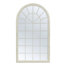 Load image into Gallery viewer, Isabella Arch Antique White Window Hamptons Iron Indoor Outdoor Mirror - SML
