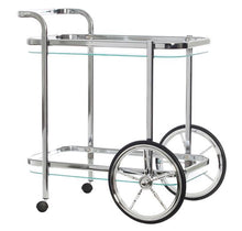 Load image into Gallery viewer, Smith Chrome Glass Bar Cart Clear Rectangular
