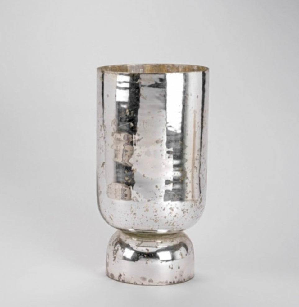 Silver Fotted Vase 34x18 cm - Decorative